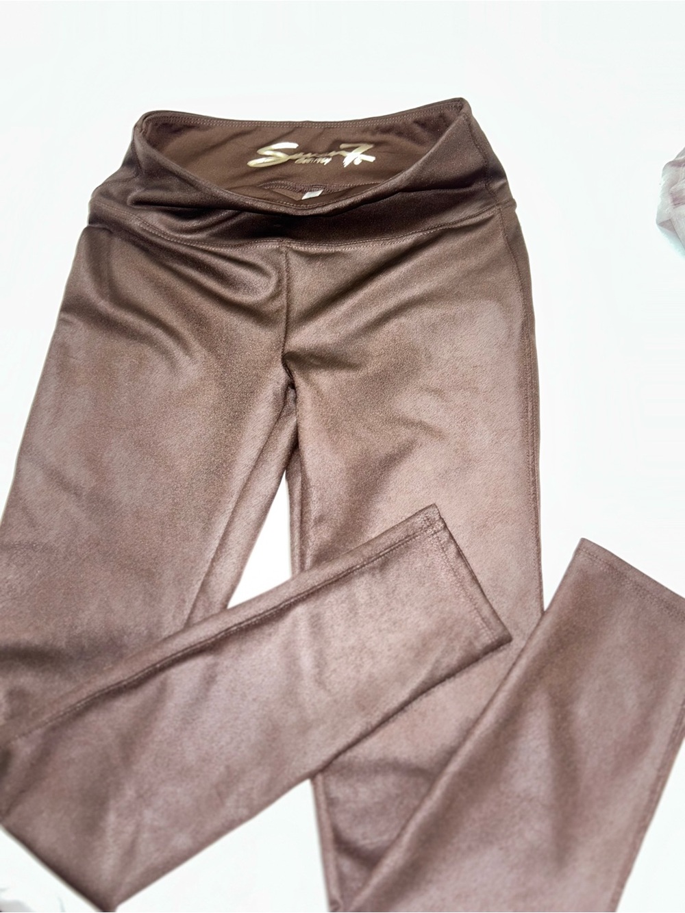 Seven7 Girls Brown Faux-Leather Leggings